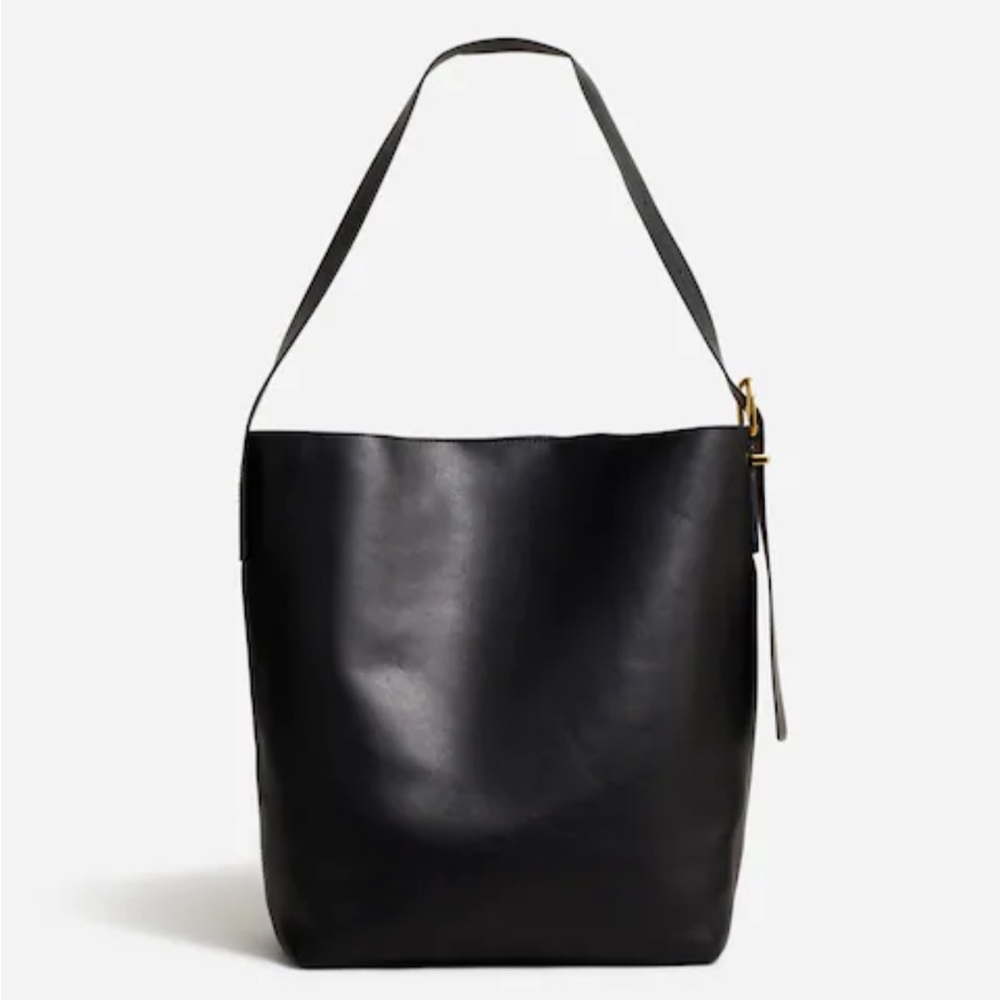 NEW Madewell Essential Bucket Tote Black Leather Bag